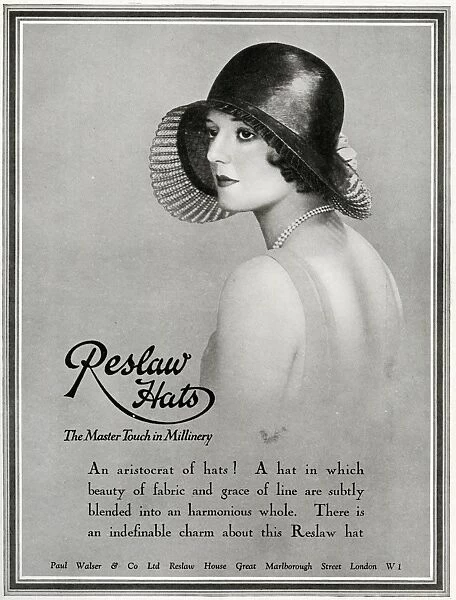 Advert for Reslaw millinery 1930