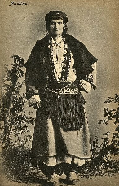 Albanian Woman in Folk Costume