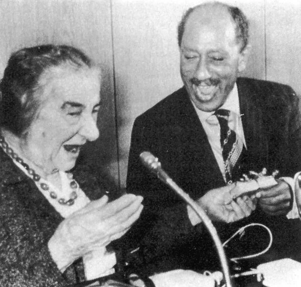 Anwar Sadat and Golda Meir