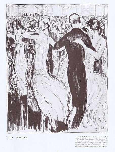 Art deco sketch by G. Peres entitled The Whirl - A Dancer s