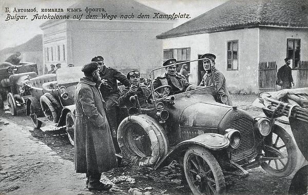 An Automobile Column - Bulgarian Soldiers - WWI