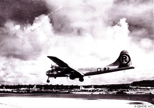 Boeing B-29 Enola Gay landing back on Tinian-Marianas
