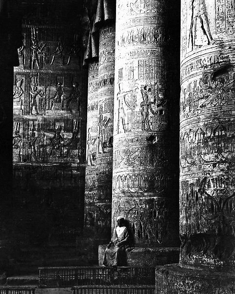 Carved pillars at Karnak, Egypt