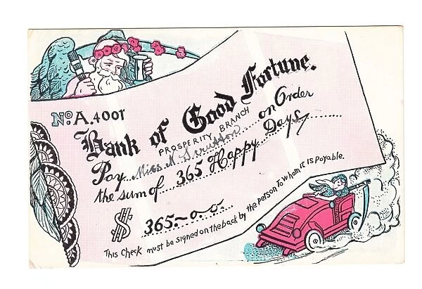 Cheque from the Bank of Good Fortune