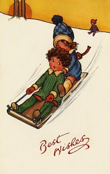 Children on a sled