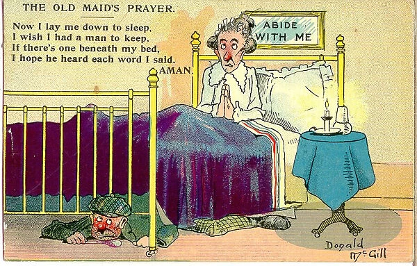 Comic postcard, The Old Maids Prayer Date: 20th century