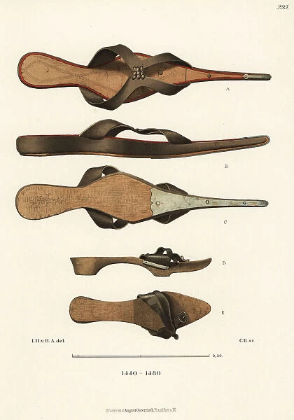 Crakows and Trippen shoes from the mid-15th century