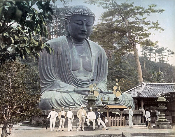 Daibutsu, statue of Buddha, Kamakura, Japan, circa 1890s. Date: circa 1890s