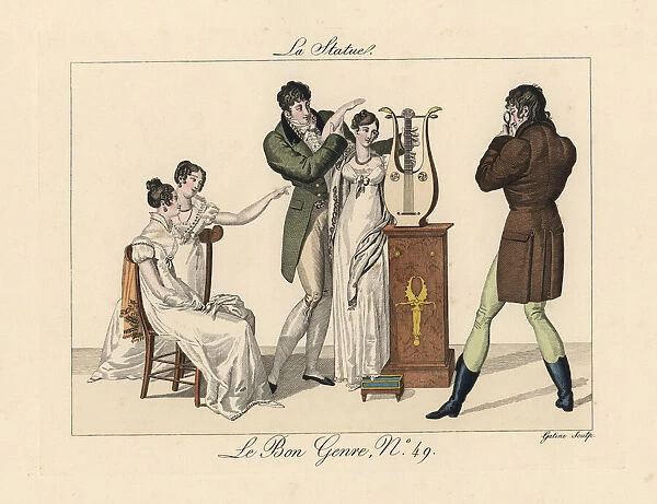 Fashionable people playing the parlour game