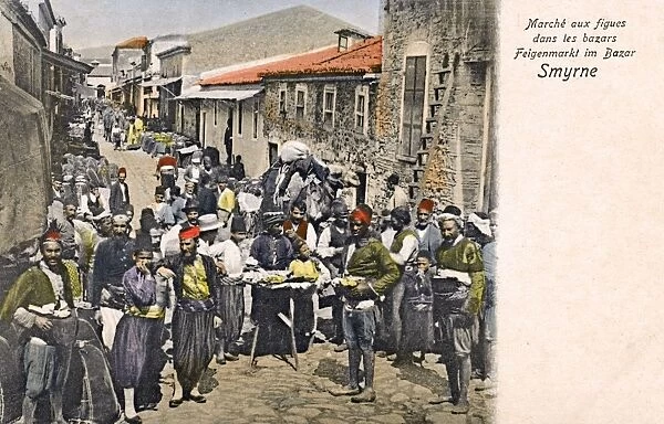 The fig Market at the Bazaar, Smyrna (Izmir), Turkey