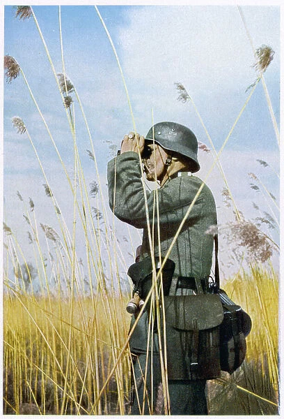 German Uses Binoculars