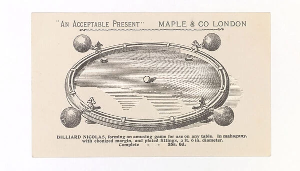 Insert. Trade card published by Maple & Co