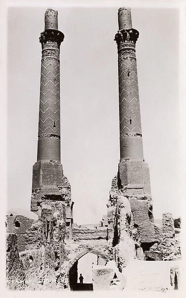 Isfahan, Iran - Two old minarets