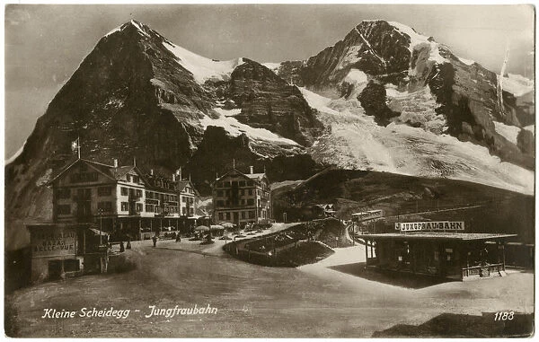 Jungfrau with station, Kleine Scheidegg, Switzerland