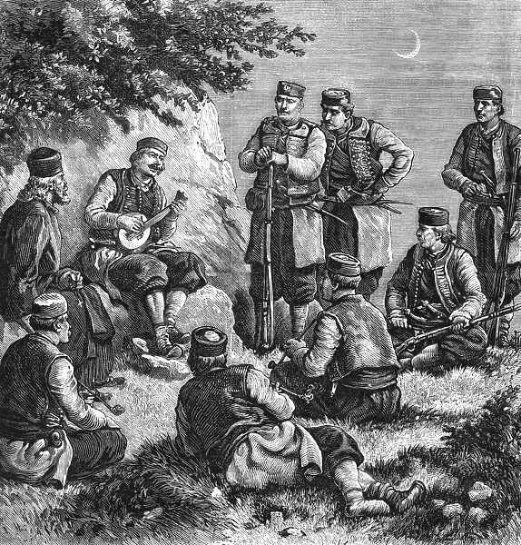 Montenegrin soldiers singing warsongs