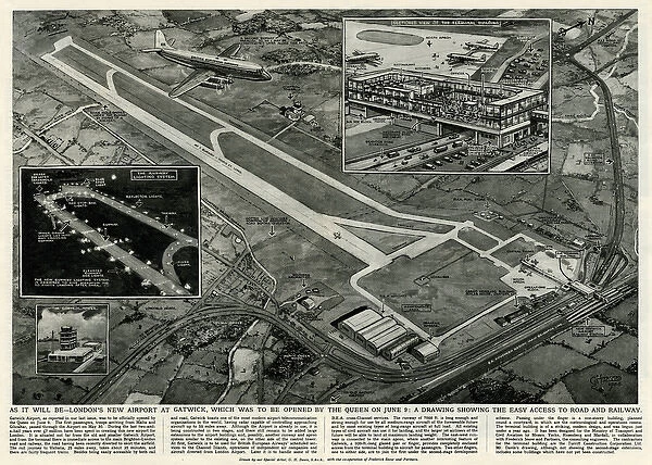 New Extended Gatwick Airport, South London 1958