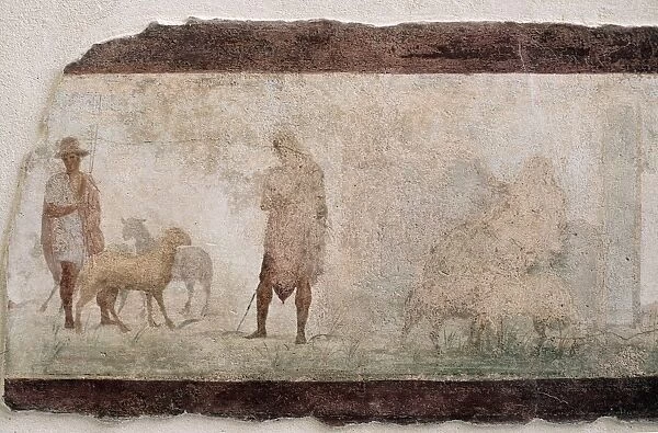 Odysseus returns home. Roman Fresco