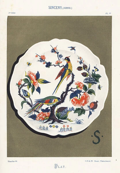 Plate from Sinceny, France, 18th century