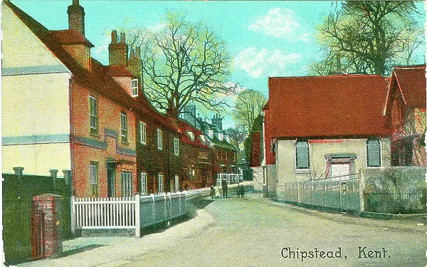 A quaint street view in the village of Chipstead