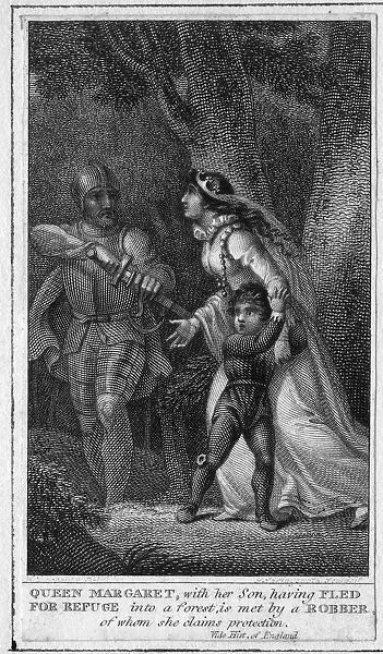 Queen Margaret of Anjou with son and robber