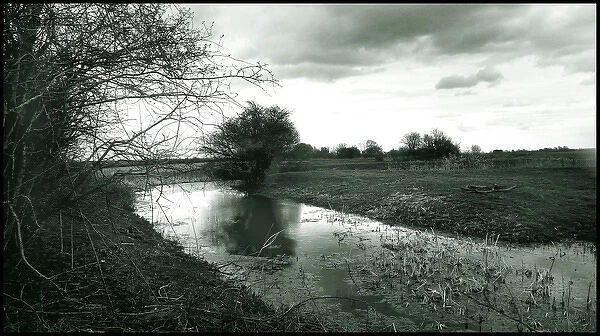 Remains of moat, ancient iron age village Bedfordshire