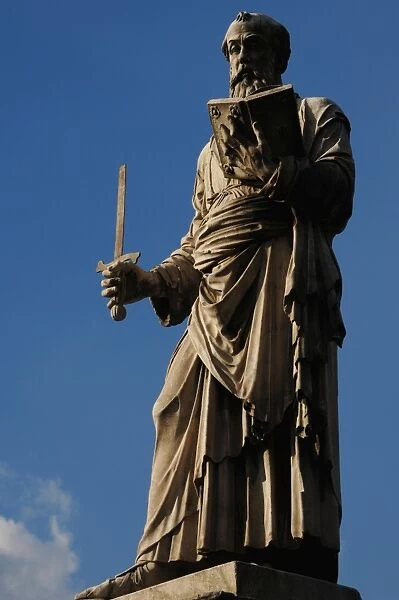 Saint Paul (5-67 AD). Statue by Paolo Romano (ca. 1445-1470)