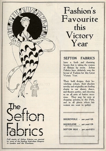 Sefton Fabrics advertisement 1919 - Victory Year