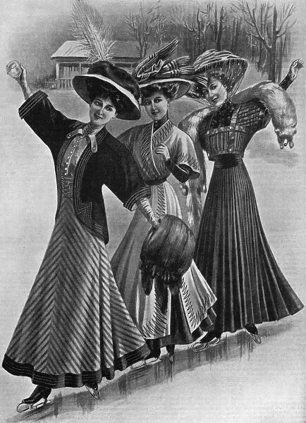 Skating fashions, 1908