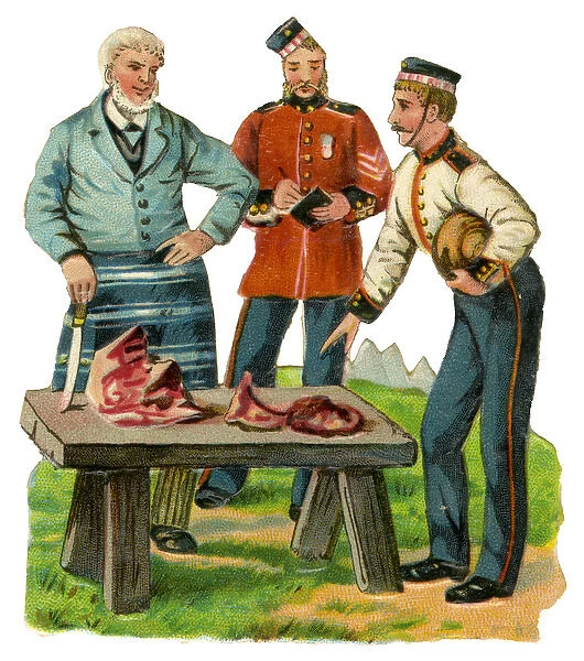 Victorian Scrap - army meat rations
