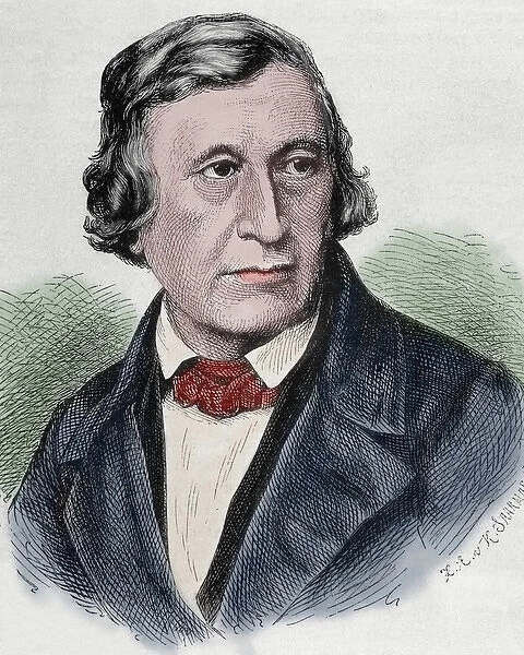 Wilhelm Grimm (1786-1859). German author. Portrait. Engravin
