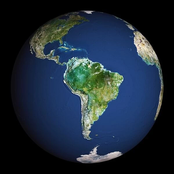 Earth. Satellite image of the Earth, centred on South America
