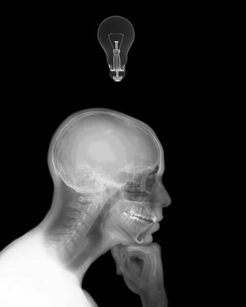 Thinking man with a lightbulb