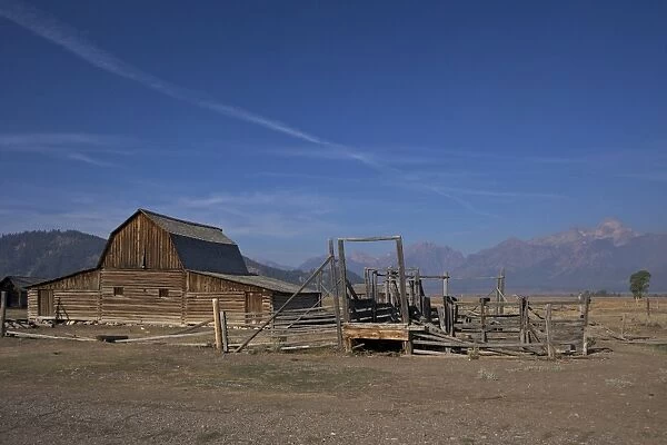 Barn, John and Bartha Moulton Homestead, Mormon Row Historic District, Grand Teton National Park, Wyoming, United States of America, North America