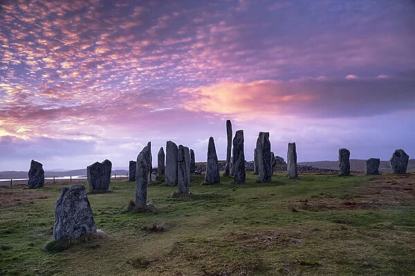 The Callanish Standing Stones at sunrise, Callanish, Isle of Lewis, Outer Hebrides