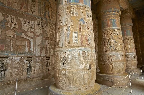 Medinet Habou temple, West Bank of the River Nile, Thebes, UNESCO World Heritage Site, Egypt, North Africa, Africa