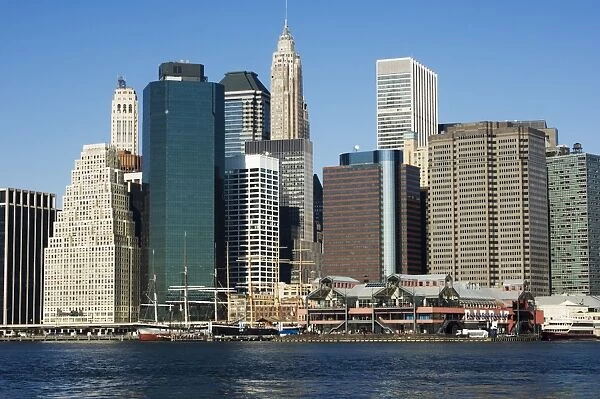 South Street Seaport and tall buildings beyond