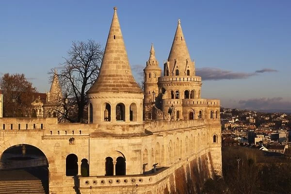 Turrets of Fishermens Bastion (Halaszbastya), Buda, Budapest, Hungary, Europe