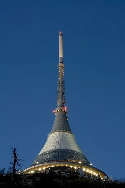 TV Tower on top of Jested Mountain dominates town and is good example of modern architecture