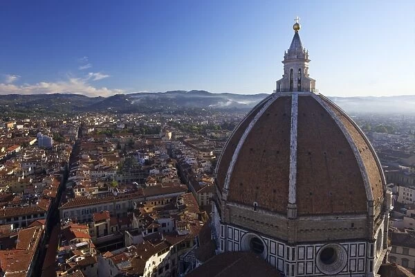 View from Campanile di Giotto, the belltower of the Duomo, looking to dome of Brunelleschi