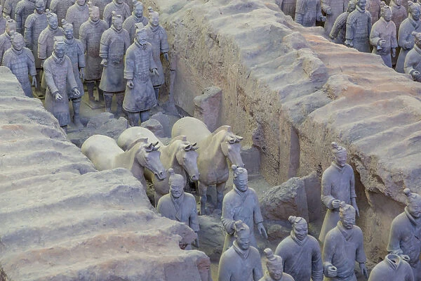 View of Terracotta Warriors in the Tomb Museum, UNESCO World Heritage Site, Xi an