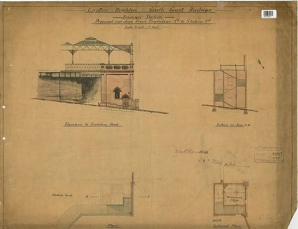 London Brighton and South Coast Railway - Brighton Station Proposed New Steps [1882]