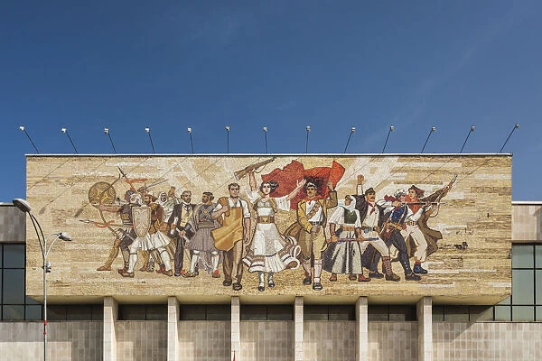 Albania, Tirana, Skanderbeg Square, National Historical Museum, mosaic