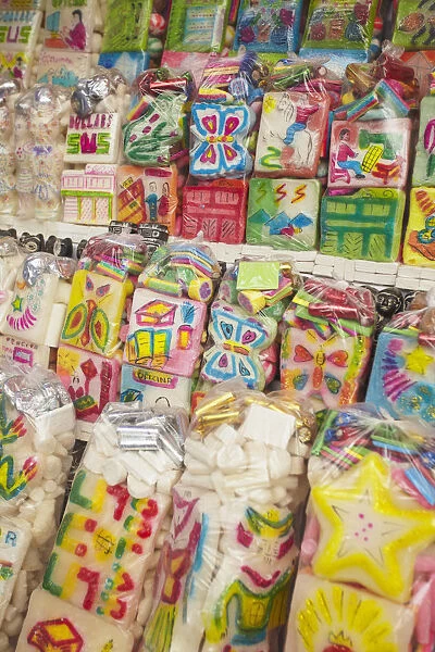 Colourful confectionery in Witches Market, La Paz, Bolivia