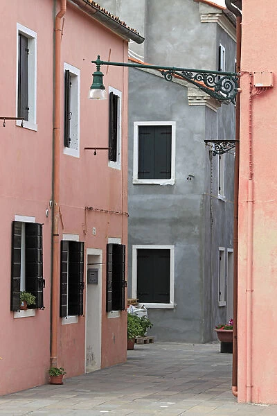 Houses with coloured facades, Burano, Venice, Veneto, Itlaly