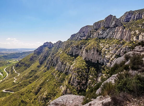 Landscape of Montserrat, a multi-peaked mountain range near Barcelona, Catalonia, Spain