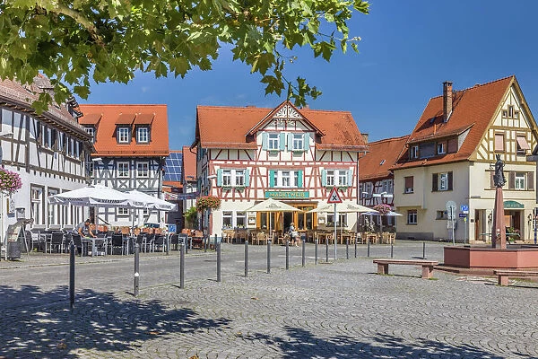 Market square of Oberursel, Taunus, Hesse, Germany