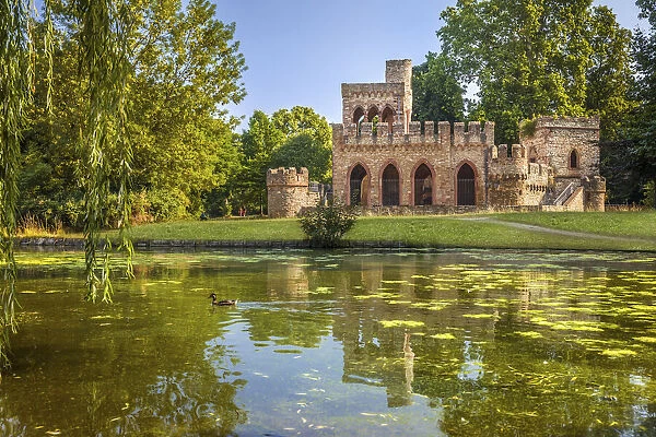 Moosburg Castle in the Biebrich Castle Park, Wiesbaden, Hesse, Germany