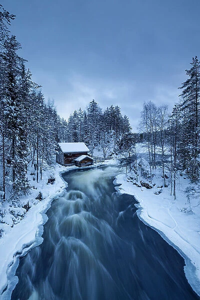Myllykoski, the old mill along the Kitkajoki River at Oulanka National Park, Juuma, Kuusamo, Lapland, Finland, Europe