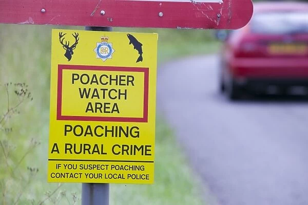 Poacher watch signs at Levens Cumbria UK