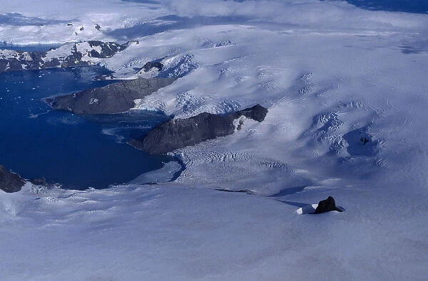 10005246. ANTARCTICA Landscape Aerial view of glacier